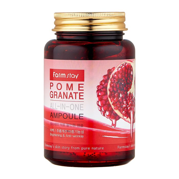 آمپول چند کاره روشن کننده ضد چروک آنتی اکسیدان انار فارم استی Farm Stay Pomegranate All In One Ampoule 250ml