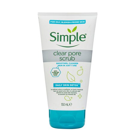 اسکراب پاک کننده منافذ پوست چرب سیمپل Simple Clear Pore Scrub Daily Skin Detox 150ml