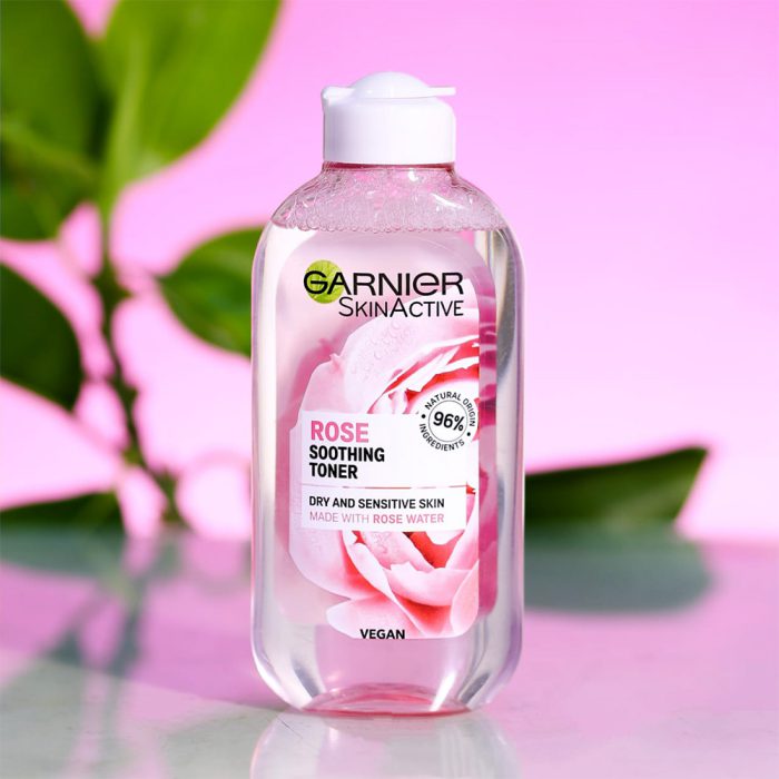 تونر گل رز بوتانیکال گارنیر گارنیه مناسب پوست های خشک و حساس GARNIER Soothing Botanical Toner Rose Water 200ml