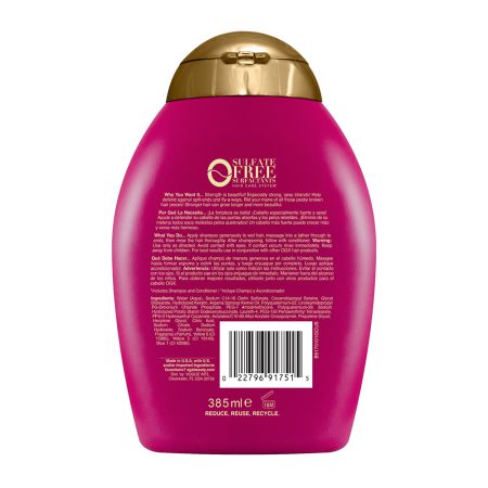 شامپو بدون سولفات کراتینه و ضد شکنندگی مو او جی ایکس Ogx Anti Breakage Keratin Oil shampoo 385ml