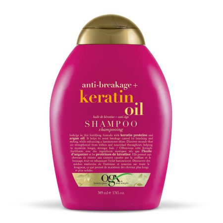 شامپو بدون سولفات کراتینه و ضد شکنندگی مو او جی ایکس Ogx Anti Breakage Keratin Oil shampoo 385ml