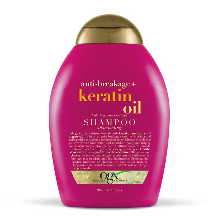 شامپو بدون سولفات کراتینه و ضد شکنندگی مو او جی ایکس Ogx Anti Breakage Keratin Oil shampoo 385ml