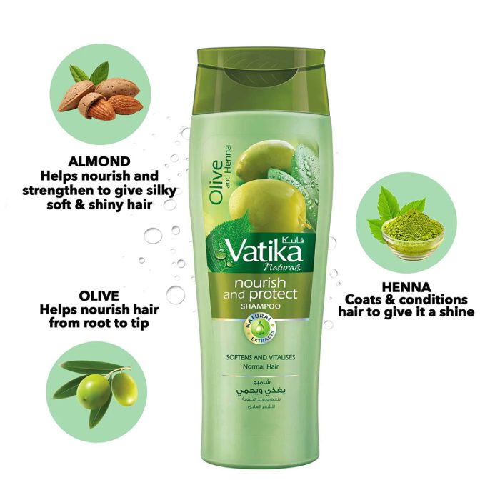 شامپو تقویت کننده محافظت کننده زیتون و حنای واتیکا عربی Vatika Naturals Olive And Henna Nourish And Protect Shampoo 400ml