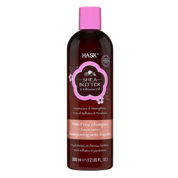 شامپو ضد وز و صاف کننده شی باتر و روغن هیبیسکوس هاسک HASK Shea Butter & Hibiscus Oil Anti-Frizz Shampoo 355mL