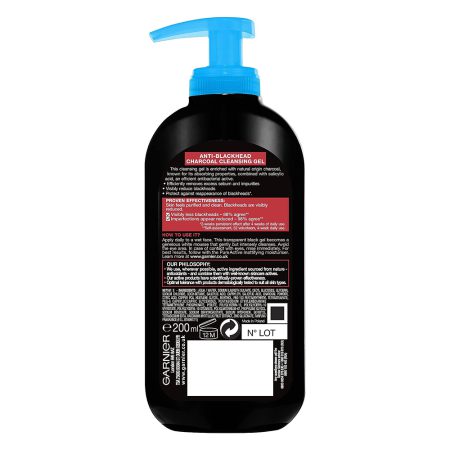 ژل شستشو پوست چرب و جوش دار زغال اکتیو گارنیر_گارنیه Garnier Pure Active Intensive Charcoal Gel Wash 200ml