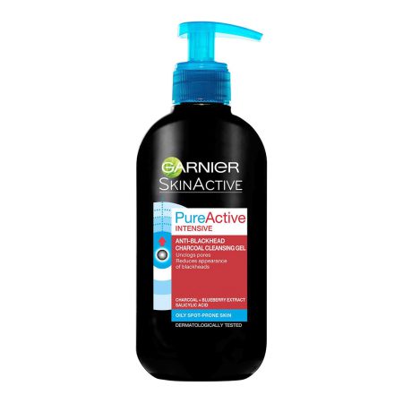 ژل شستشو پوست چرب و جوش دار زغال اکتیو گارنیر_گارنیه Garnier Pure Active Intensive Charcoal Gel Wash 200ml