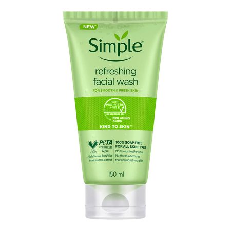 ژل شستشوی صورت انواع پوست سیمپل Simple Kind To Skin Refreshing Facial Wash Gel 150ml