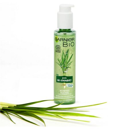 ژل شستشوی صورت علف لیموی گارنیر گارنیه تصفیه و سم زدای پوست و کنترل چربی Garnier Bio Fresh Lemongrass Detox Gel Wash 150ml