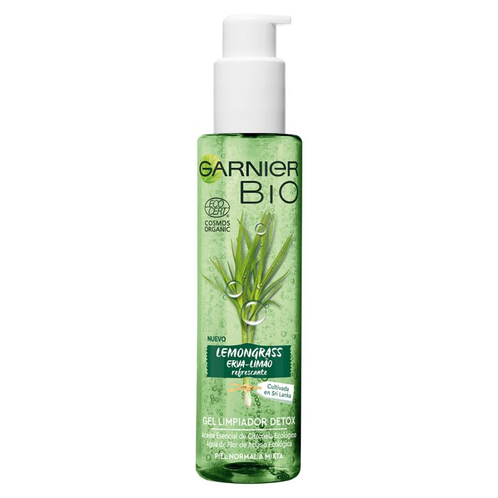 ژل شستشوی صورت علف لیموی گارنیر گارنیه تصفیه و سم زدای پوست و کنترل چربی Garnier Bio Fresh Lemongrass Detox Gel Wash 150ml