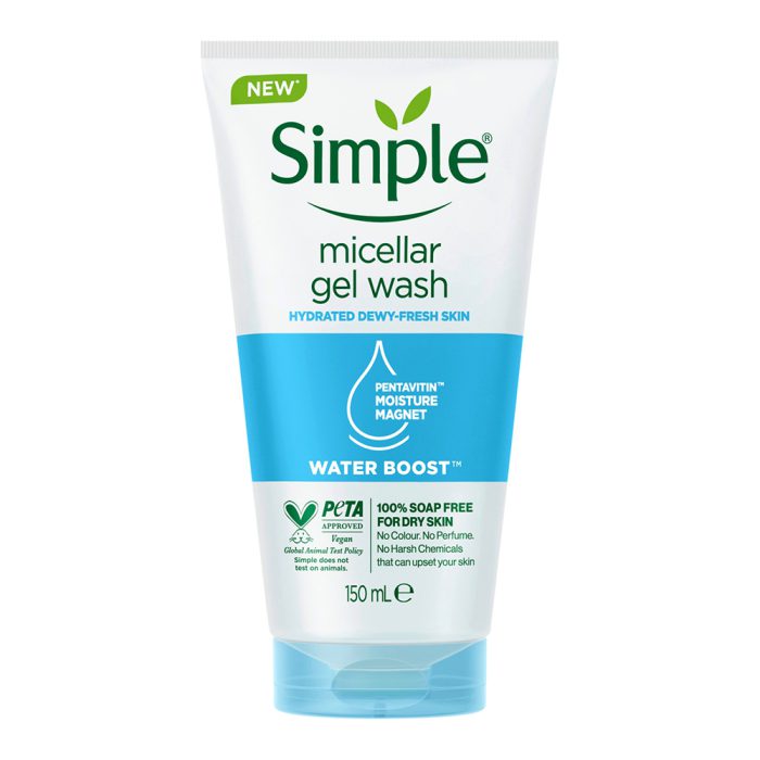 ژل شوینده صورت میسلار سیمپل Simple Water Boost Micellar Facial Gel Wash 150ml