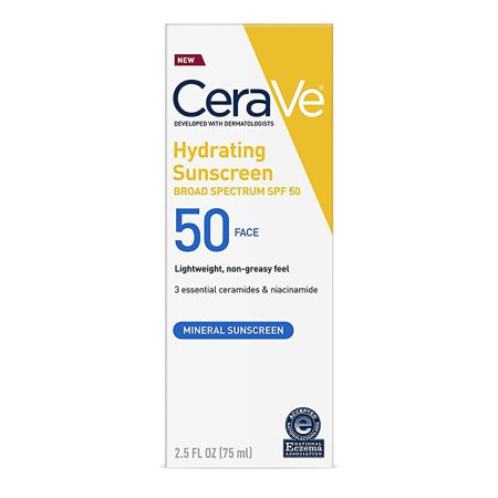 کرم ضد آفتاب سراوی مدل آبرسان Cerave Hydrating Sunscreen Broad Spectrum SPF50 75ml