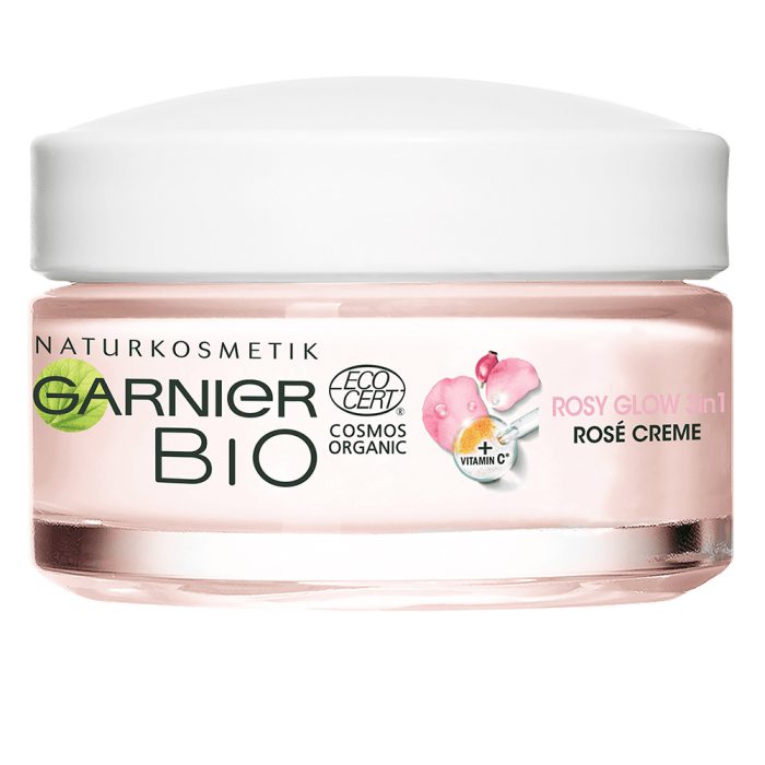 کرم ضد پیری مدل بایو ارگانیک رز گلو 3 در 1 گارنیر گارنیه Bio Organic Rosy Glow 3in1 Youth Cream Garnier 50ml