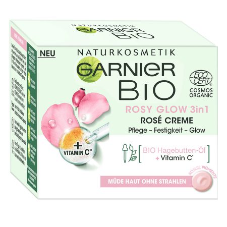 کرم ضد پیری مدل بایو ارگانیک رز گلو 3 در 1 گارنیر گارنیه Bio Organic Rosy Glow 3in1 Youth Cream Garnier 50ml