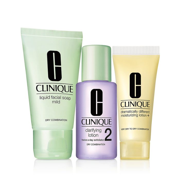 کیت مراقبت از پوست ۳ مرحله ای پوست نوع ۲ کلینیک مخصوص پوست خشک و مختلط Clinique set 3-Step Skin Care Kit Skin Type 2 (Combination to Dry skin)