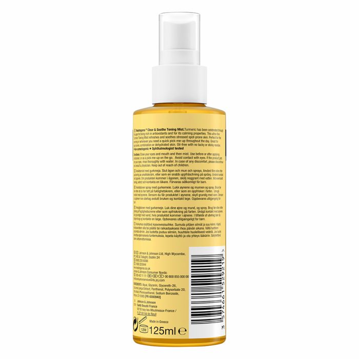 اسپری تونر پاک کننده و آرامش بخش زردچوبه نیتروژنا نوتروژینا Neutrogena Clear and Soothe Toning Mist with Turmeric 125ml