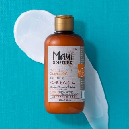 شیر موی آبرسان و ضد وز موهای فر و ضخیم روغن نارگیل مائوئی مائویی Maui Moisture Curl Quench + Coconut Oil Curl Milk 236ml