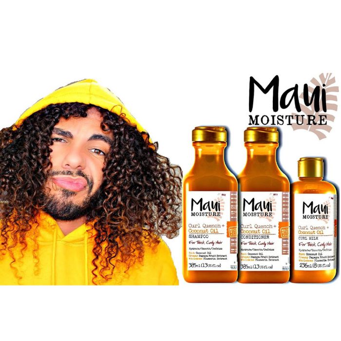 شیر موی آبرسان و ضد وز موهای فر و ضخیم روغن نارگیل مائوئی مائویی Maui Moisture Curl Quench + Coconut Oil Curl Milk 236ml