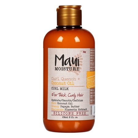 شیر موی آبرسان و ضد وز موهای فر و ضخیم روغن نارگیل مائوئی مائویی Maui Moisture Curl Quench + Coconut Oil Curl Milk 236ml