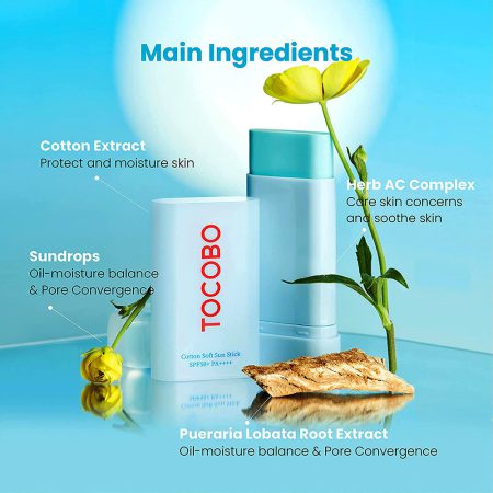 ضد آفتاب استیکی توکوبو حاوی عصاره پنبه کتان سافت Tocobo Cotton Soft Sun Stick SPF50+ PA++++ 19g