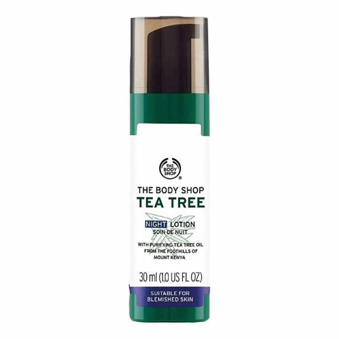 لوسیون ضدجوش و آبرسان شب درخت چای تی تری بادی شاپ The Body Shop Tea Tree Night Lotion 30ml