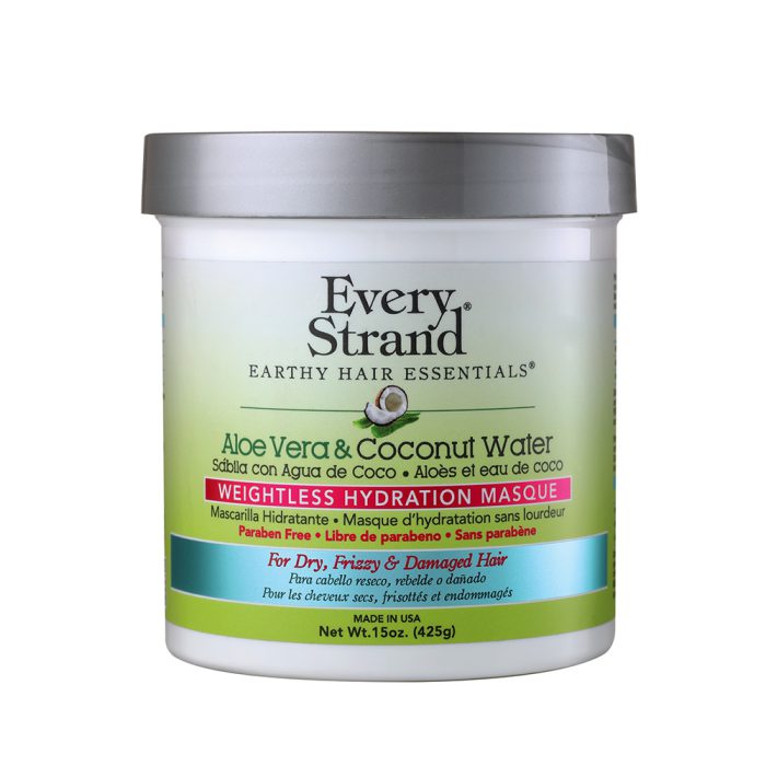 ماسک مو آبرسان آلوئه ورا و آب نارگیل بدون سولفات اوری استرند Every Strand Aloe Vera & Coconut Water Weightless Hydration Masque 425g