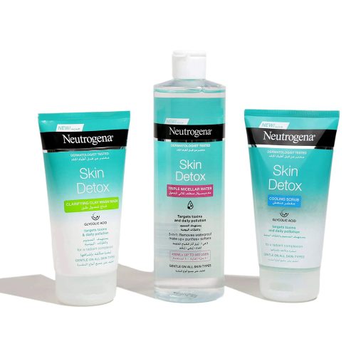 ماسک و شوینده سم زدای صورت اسکین دیتوکس نیتروژنا نوتروژینا فرانسه Neutrogena Skin Detox Clarifying Clay Wash Mask 150ml
