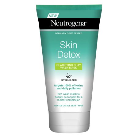 ماسک و شوینده سم زدای صورت اسکین دیتوکس نیتروژنا نوتروژینا فرانسه Neutrogena Skin Detox Clarifying Clay Wash Mask 150ml