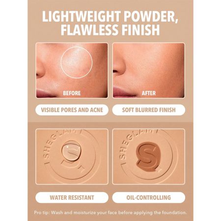 پنکک مات فول کاور شیگلم مدل Skin Focus High Coverage Powder Foundation