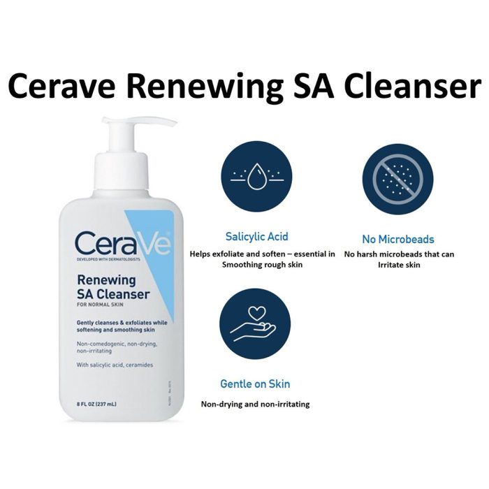 ژل شستشوی صورت سالیسیلیک اسید سراوی مخصوص پوست معمولی CeraVe Renewing Salicylic Acid Face Cleanser for Normal Skin 237ml