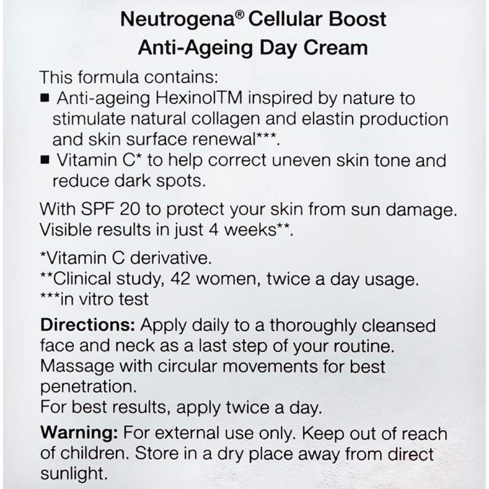 کرم روز ضد چروک و ضد پیری نیتروژنا نوتروژینا فرانسه Neutrogena Cellular Boost Anti-Aging Day Cream 50ml