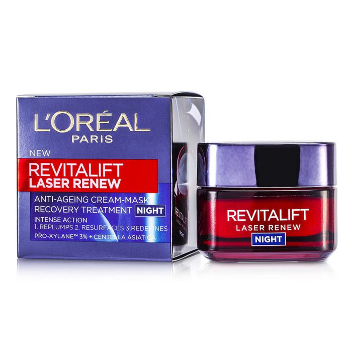 کرم لورال ضدچروک شب رویتالیفت لیزر Loreal Revitalift Laser Night Mask Cream 50ml