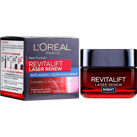 کرم لورال ضدچروک شب رویتالیفت لیزر Loreal Revitalift Laser Night Mask Cream 50ml