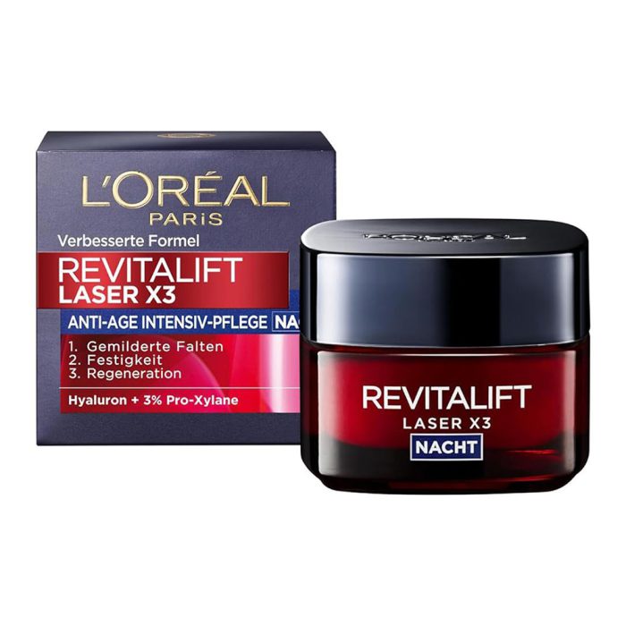 کرم لورال ضدچروک شب رویتالیفت لیزر Loreal Revitalift Laser Night Mask Cream 50ml