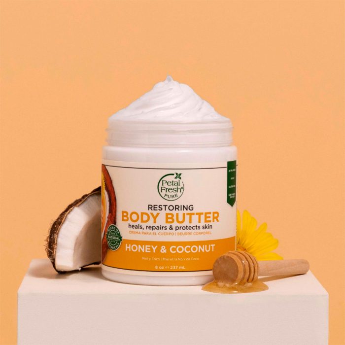 کره بدن عسل و نارگیل پتال فرش Petal Fresh Honey and Coconut Restoring Body Butter 237ml