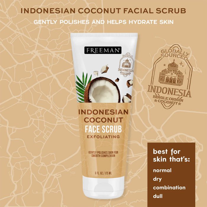 اسکراب صورت نارگیل اندونزیایی فریمن Freeman Indonesian Coconut Face Scrub Exfoliating 175ml