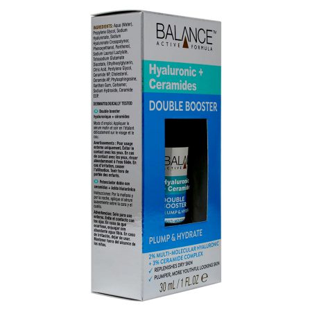 سرم آبرسان و جوانساز هیالورونیک اسید و سرامید دابل بوستر بالانس Balance 2% Hyaluronic Acid + 3% Ceramide Complex Booster 30ml