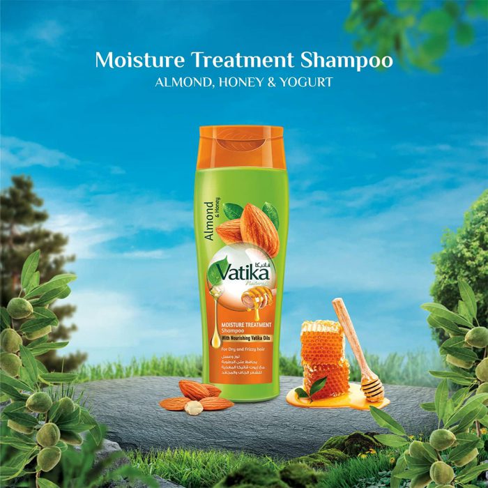 شامپو آبرسان بادام و عسل واتیکا Vatika Moisture Treatment Shampoo Almond & Honey Shampoo 400ml