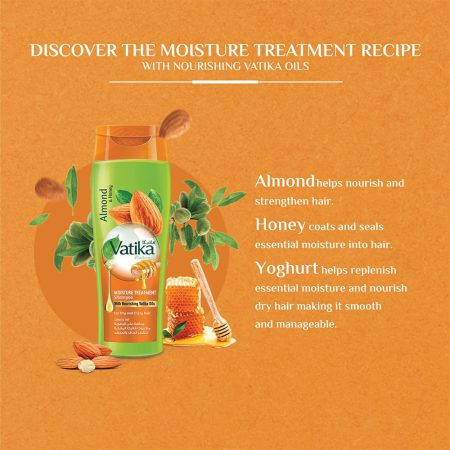 شامپو آبرسان بادام و عسل واتیکا Vatika Moisture Treatment Shampoo Almond & Honey Shampoo 400ml