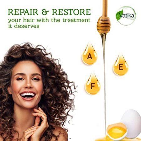 شامپو ترمیم کننده ضد وز ضد موخوره عسل و تخم مرغ واتیکا Vatika Honey and Egg Repair and Restore Shampoo