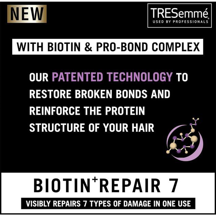 شامپو ترمیم کننده موهای آسیب دیده حاوی بیوتین ترزمی ترزمه TRESemme Shampoo Repair & Protect 7 with Biotin 700ml