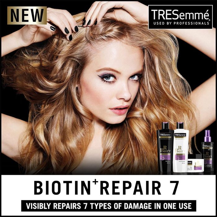 شامپو ترمیم کننده موهای آسیب دیده حاوی بیوتین ترزمی ترزمه TRESemme Shampoo Repair & Protect 7 with Biotin 700ml