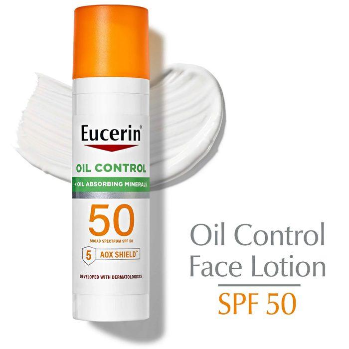 لوسیون ضد آفتاب کنترل کننده چربی صورت اوسرین Eucerin Sun Oil Control SPF 50 Face Sunscreen Lotion