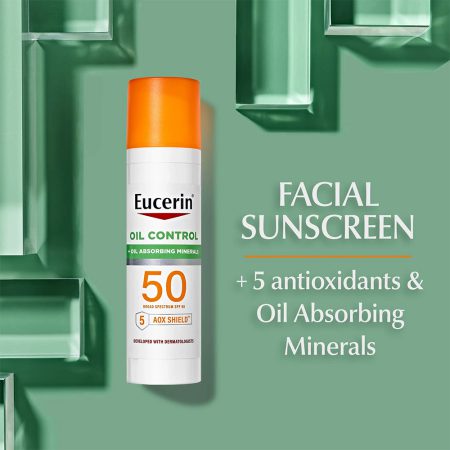 لوسیون ضد آفتاب کنترل کننده چربی صورت اوسرین Eucerin Sun Oil Control SPF 50 Face Sunscreen Lotion