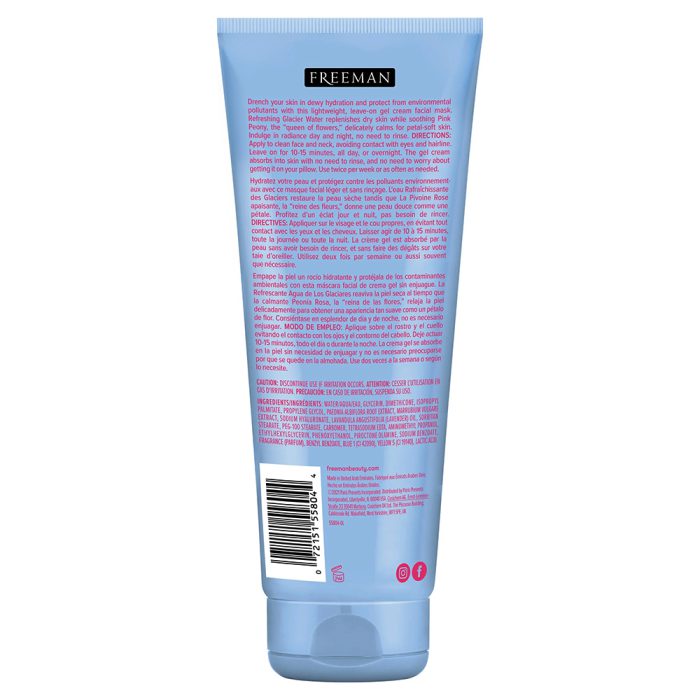 ماسک آبرسان گل رز پئونی فریمن Freeman Hydrating Glacier Water and Pink Peony Gel Cream Mask