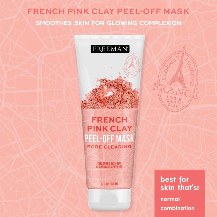 ماسک صورت خاک رس صورتی فرانسوی فریمن Freeman French Pink Clay Peel Off Mask Pore Clearing