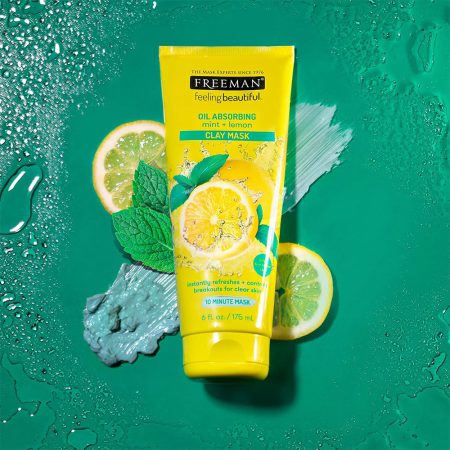 ماسک صورت خاک رسی نعناع و لیمو فریمن Freeman Oil Absorbing Mint + Lemon Clay Mask 175ml