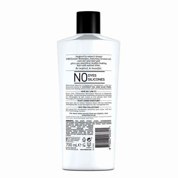 نرم کننده مو روغن نارگیل و آلوئه ورای بوتانیک ترزمه ترزمی TRESemme Botanique Nourish & Replenish Conditioner Coconut Oil and Aloe Vera 700ml