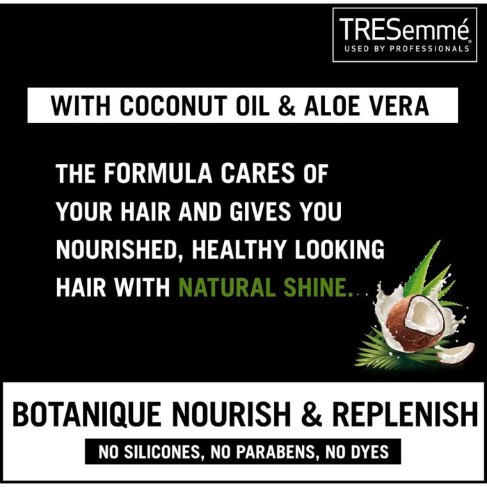 نرم کننده مو روغن نارگیل و آلوئه ورای بوتانیک ترزمه ترزمی TRESemme Botanique Nourish & Replenish Conditioner Coconut Oil and Aloe Vera 700ml