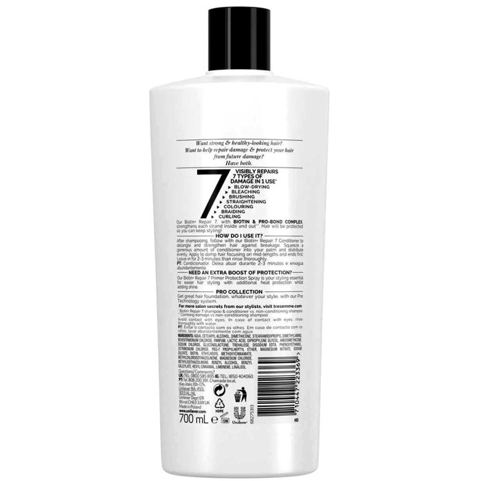 نرم کننده موهای آسیب دیده ترزمه ترزمی بیوتین ریپیر Tresemme Biotin Repair + 7 Conditioner 700ml