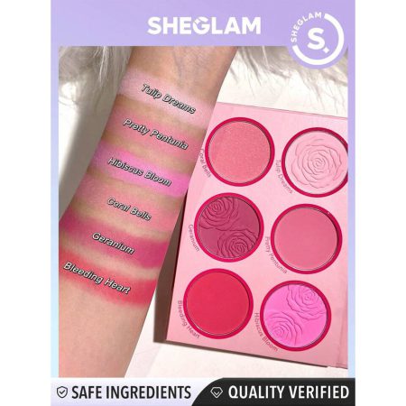 پالت رژگونه 6 رنگ شیگلم SHEGLAM FLORAL FLUSH BLUSH PALETTE BLUSHING BOUQUET